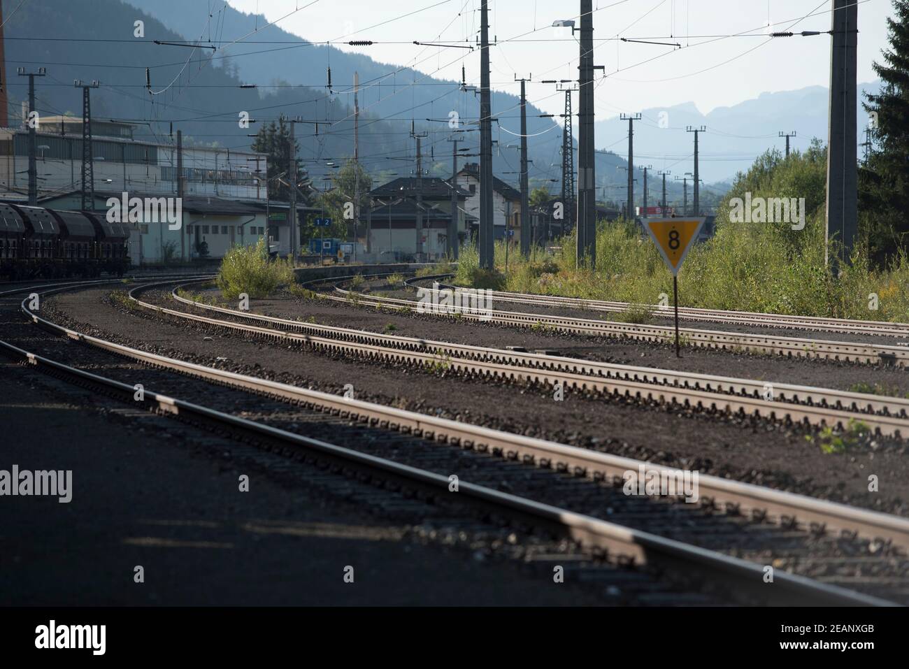 Doppelspur im Schienenverkehr Stockfoto