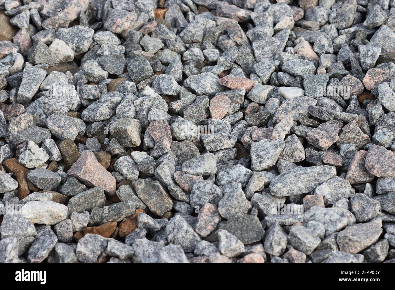 Zerkleinerter Stein, abgebrochener Stein. Stockfoto