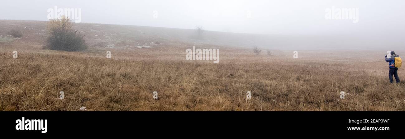 Touristen fotografieren die Natur. Fotografen fotografieren Landschaft. Stockfoto