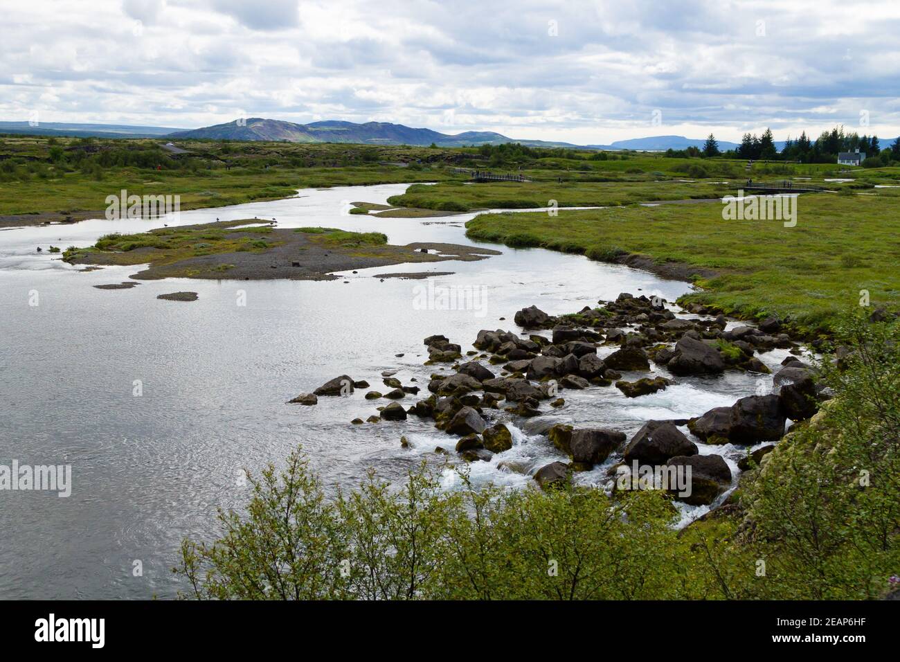 Thingvellir, berühmtes isländisches Wahrzeichen. Goldener Kreis Stockfoto