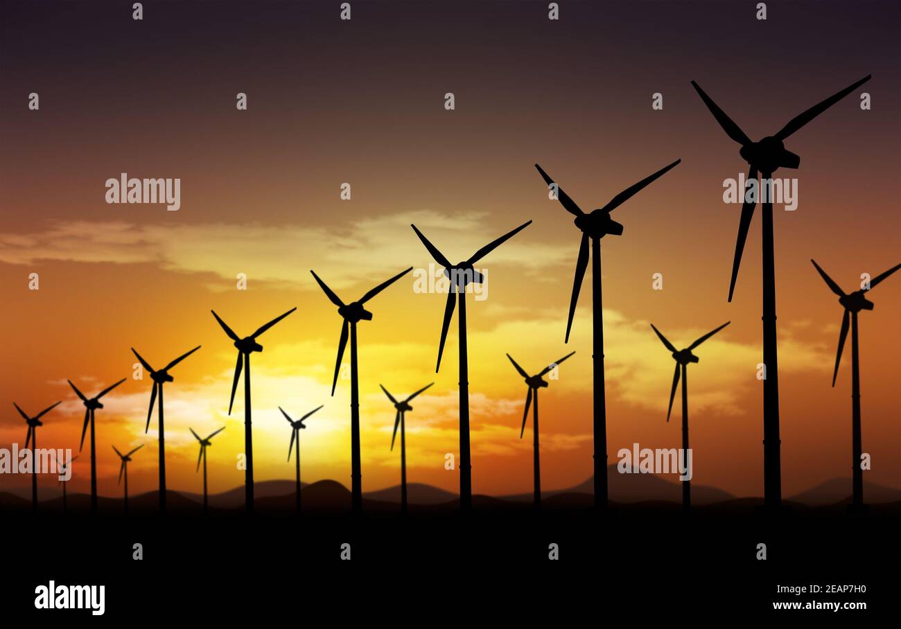 Windkraftanlagen Stockfoto