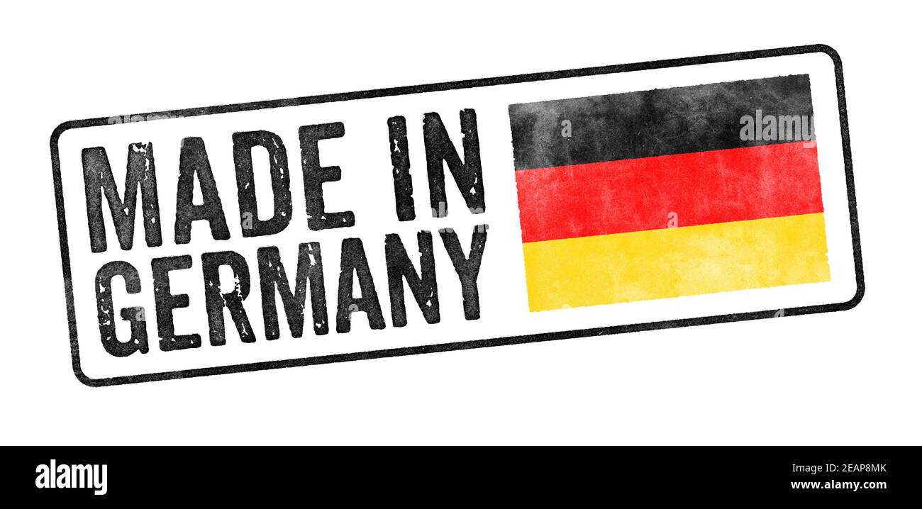 Stempel auf weißem Hintergrund - Made in Germany Stockfoto