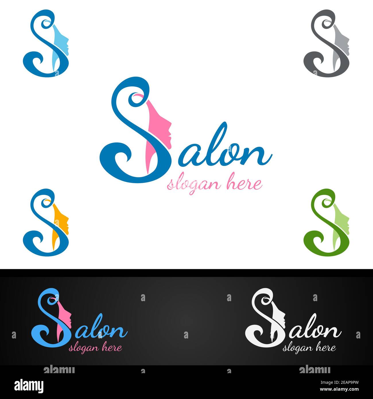 Salon Fashion Logo für Beauty Friseur, Kosmetik oder Boutique Stockfoto