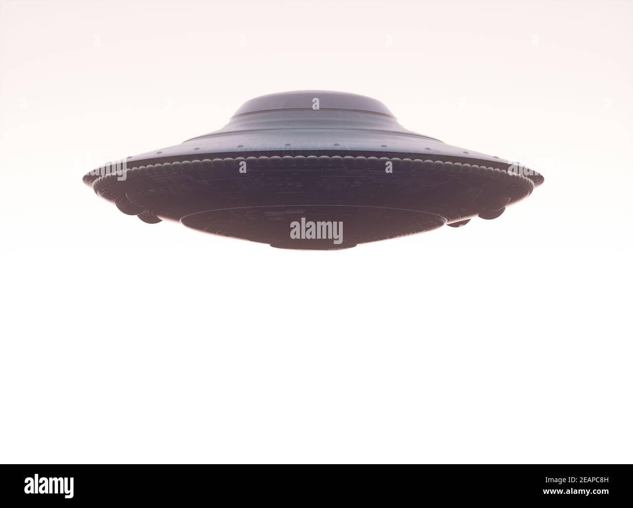 UFO nicht identifizierter fliegender Objektschneidungspfad Stockfoto