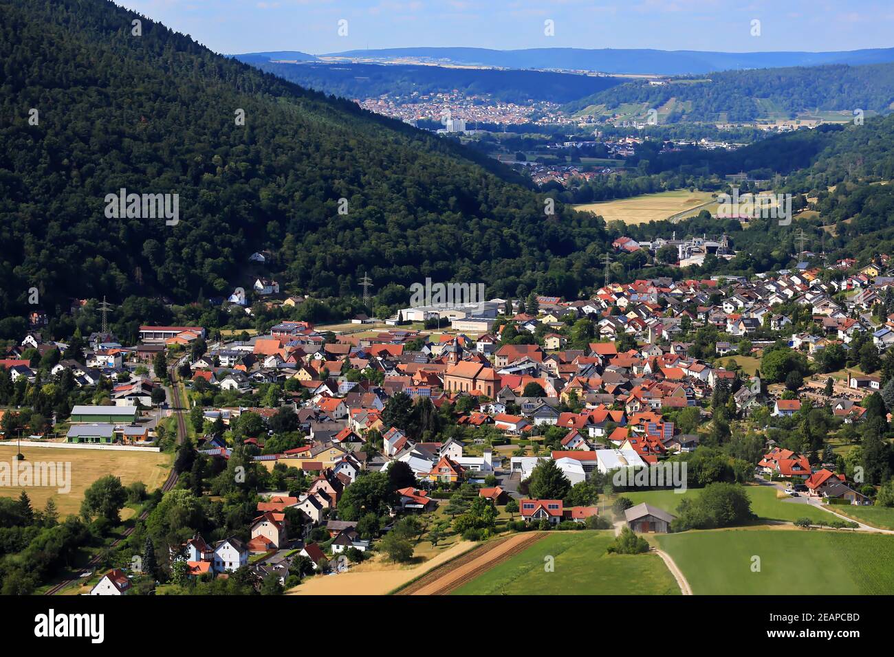 Das Dorf Amorbach Stockfoto