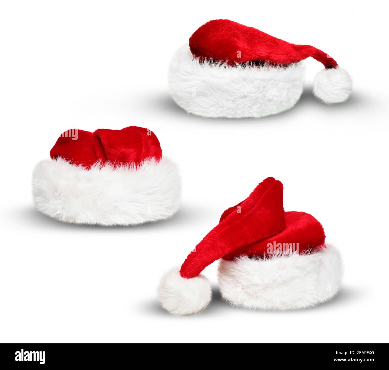 Roter Weihnachtsmann Hut für frohe Weihnachten Stockfoto