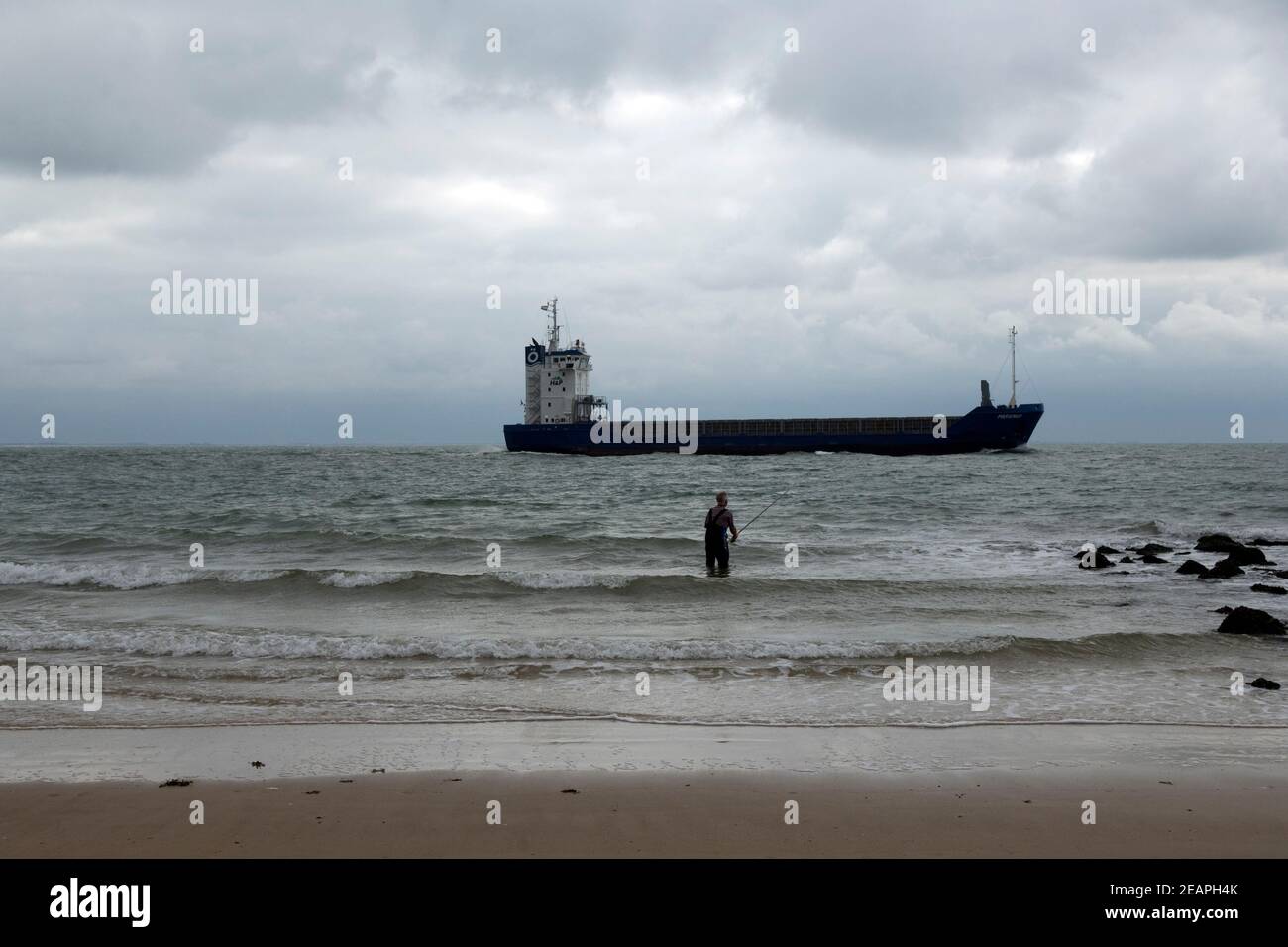 Angler Nordsee Stockfoto