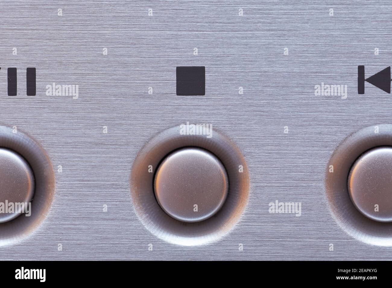 CD-Player-Tasten, Stopp Stockfoto