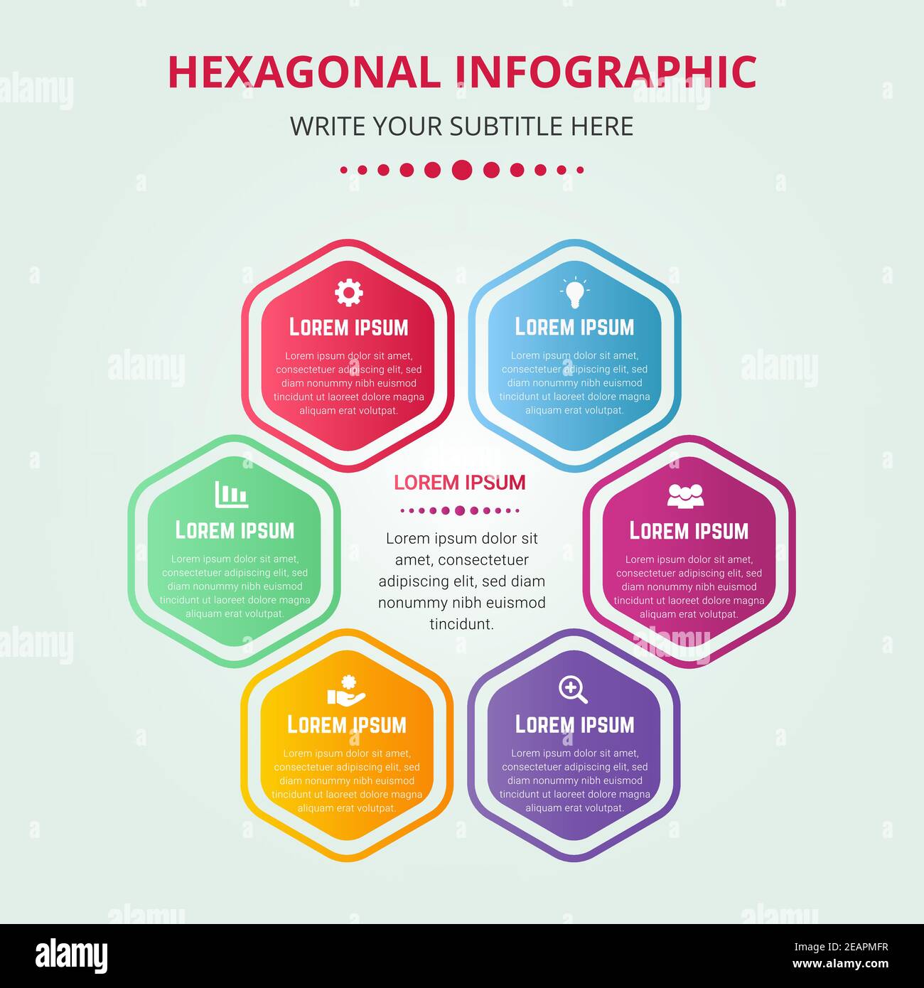 Gradient hexagonal Infografik Vorlage Stock Vektor