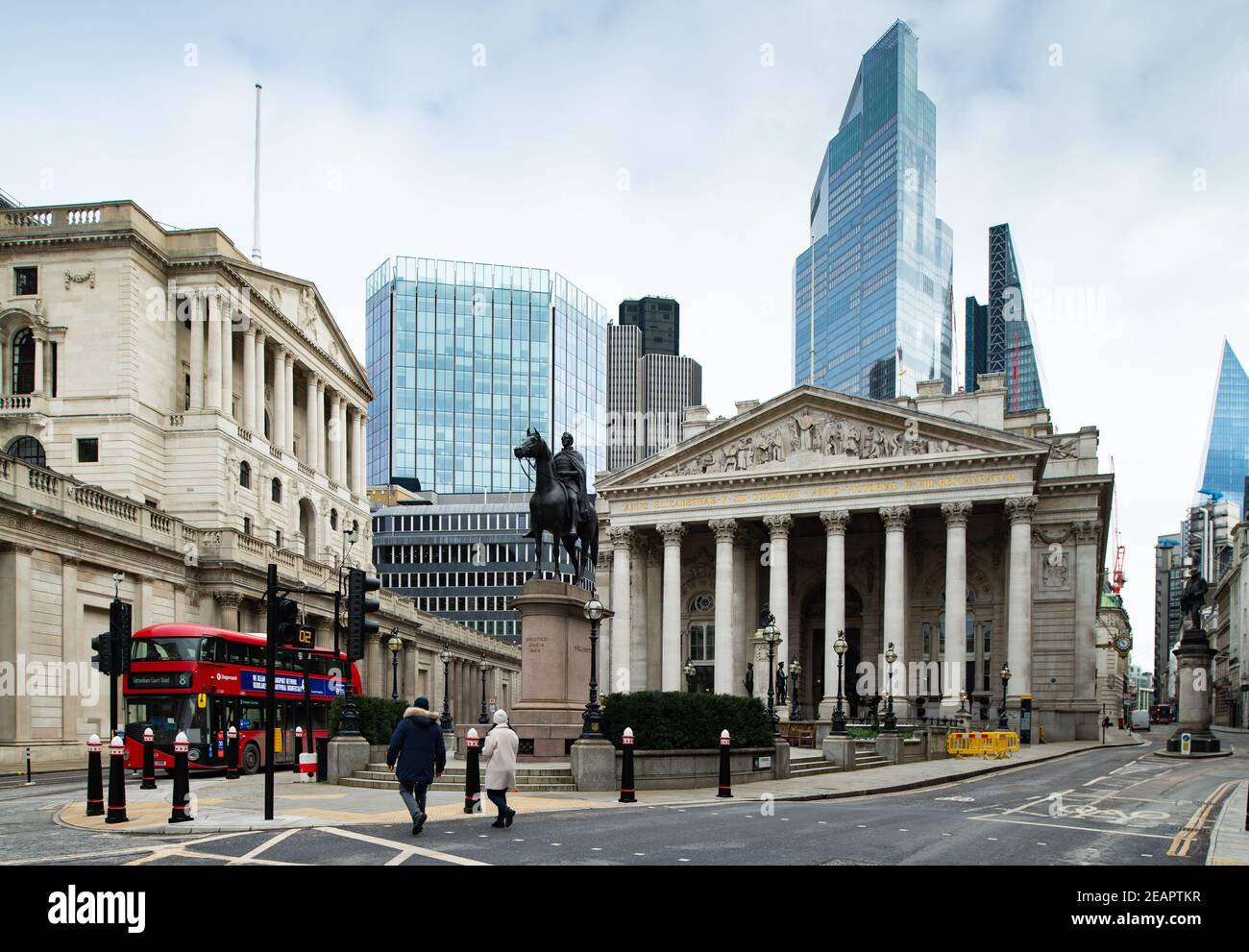 Die Royal Exchange in Bank, London Stockfoto