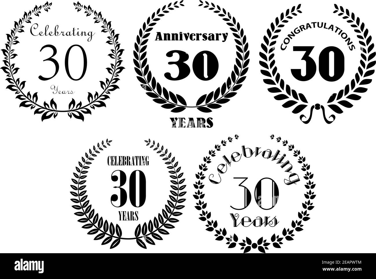 Retro Lorbeerkranz heraldische Ikonen oder Symbole auf weiß isoliert Hintergrund Stock Vektor