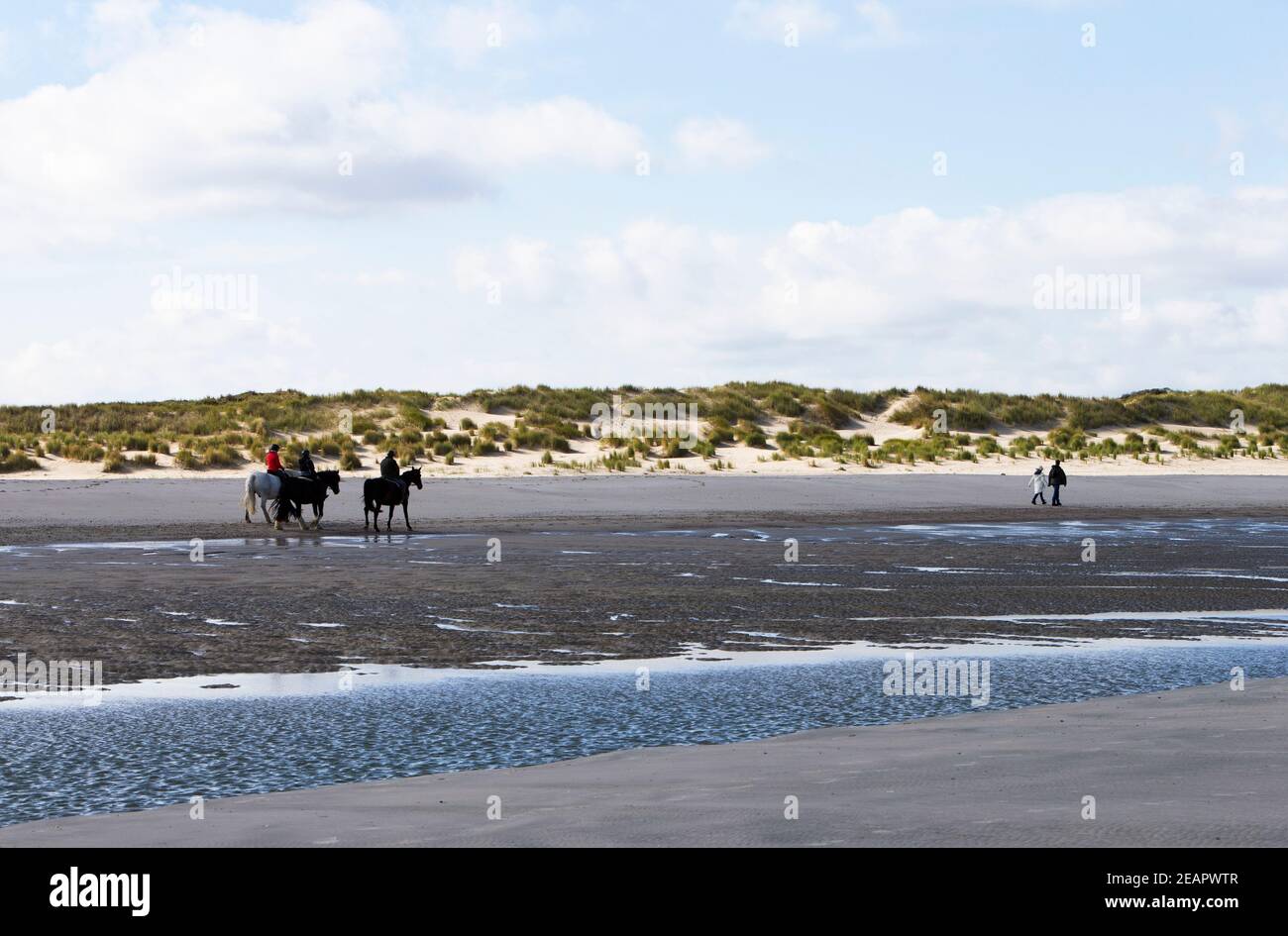 Das Foto zeigt das öffentliche Leben an einem Strand der Nordseeküste in Deutschland Stockfoto