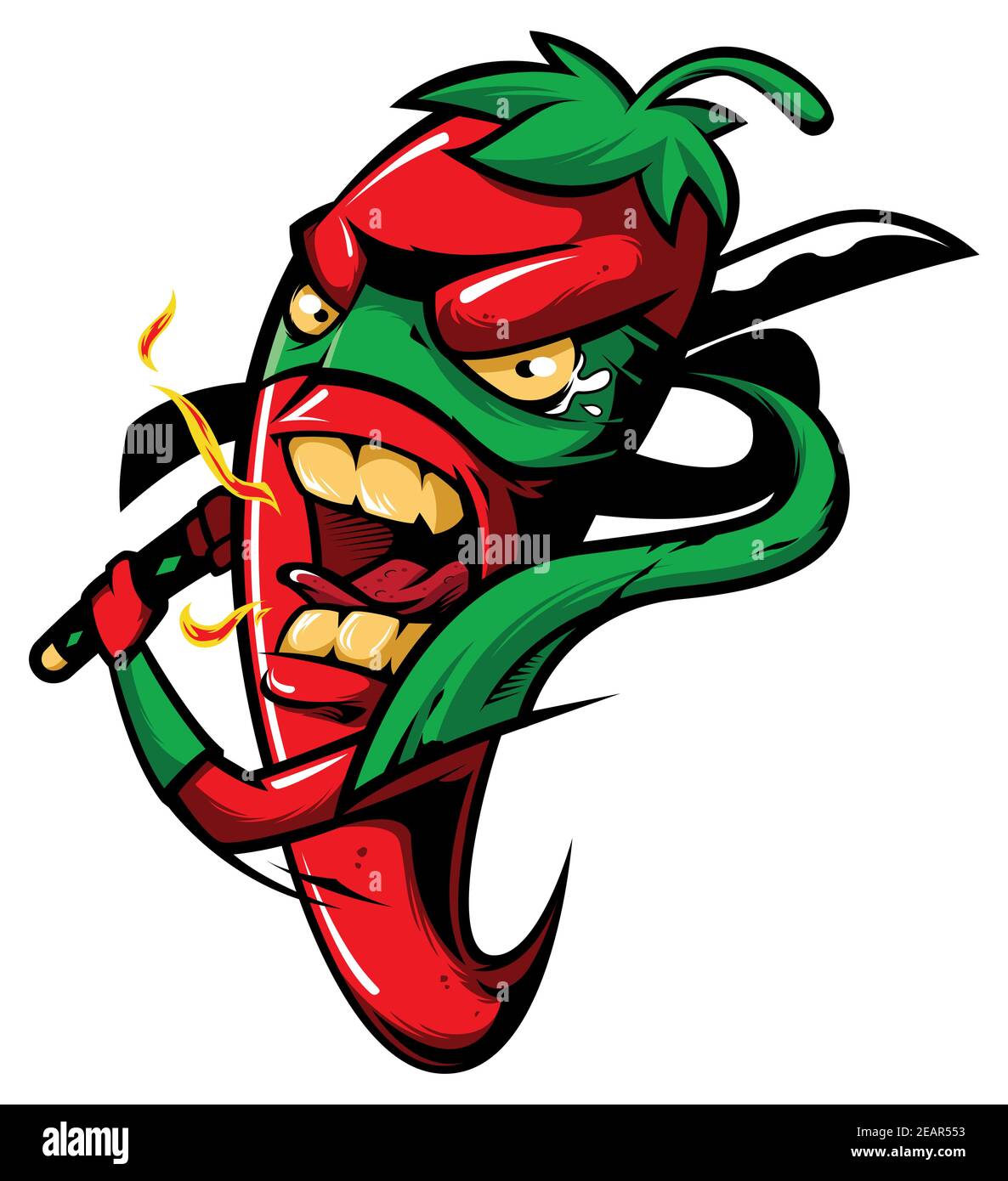 Hot Red Chili Pepper Ninja Stock Vektor
