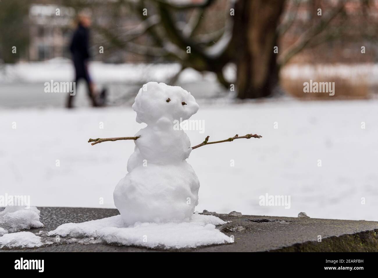 Wintereinbruch in Kiel Innenstadt, Schrevenpark und Hiroshimapark Stockfoto