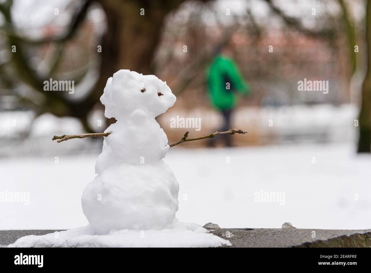 Wintereinbruch in Kiel Innenstadt, Schrevenpark und Hiroshimapark Stockfoto
