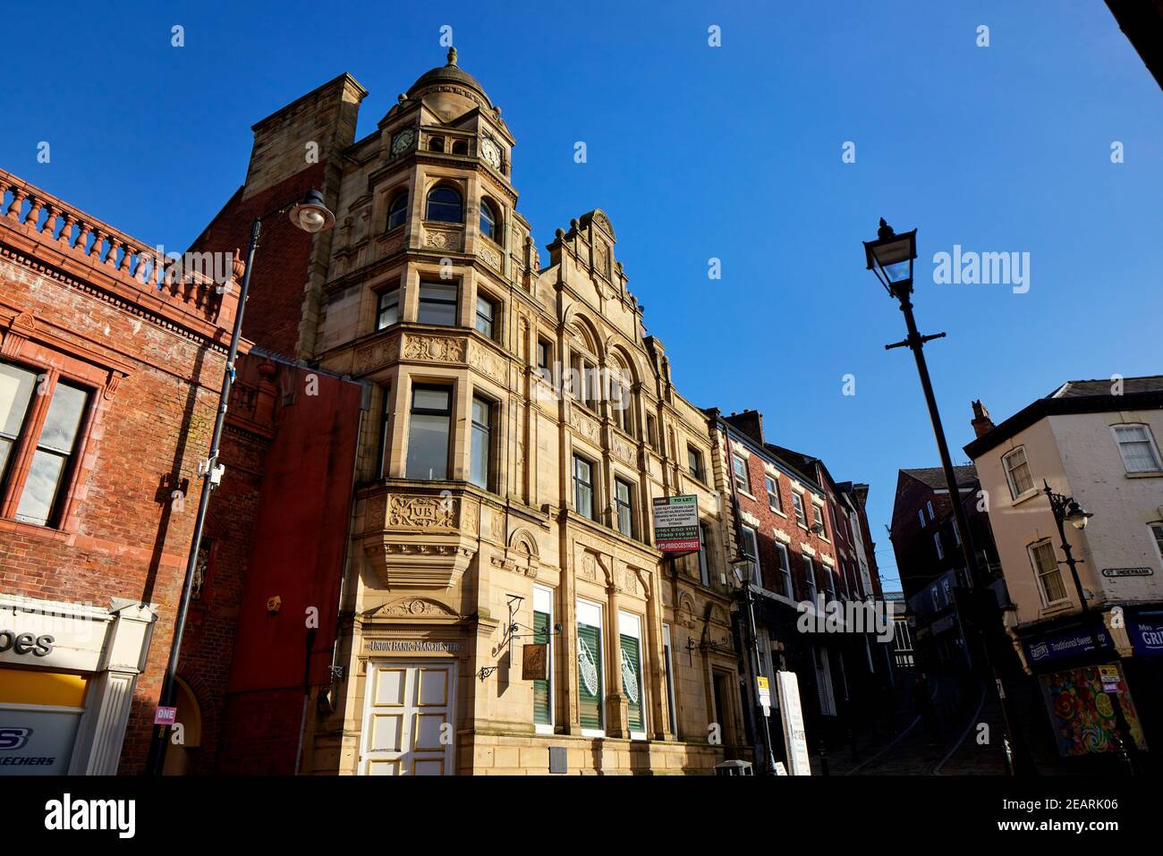 Stockport ehemaliges Gebäude der Union Bank of Manchester Stockfoto