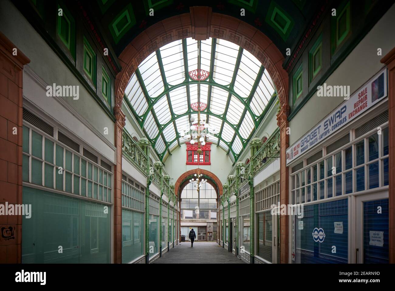 Birmingham City Arcade ein kleiner viktorianischer Einkaufskomplex Stockfoto