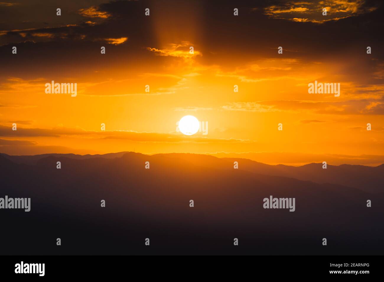 Sonnenuntergang über griechenland Stockfoto