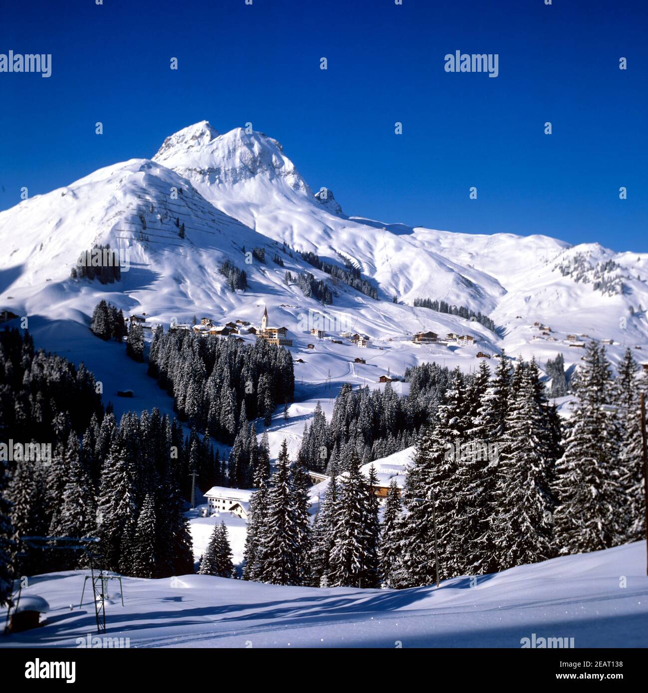 Winterlandschaft Warth Stockfoto