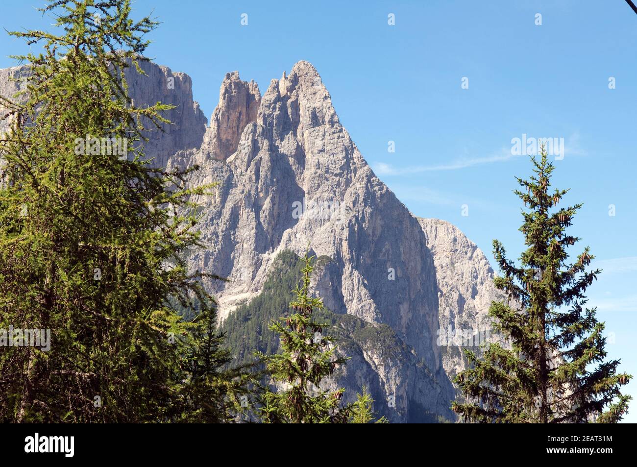 Santnerspitze, Schlern, Dolomiten Stockfoto
