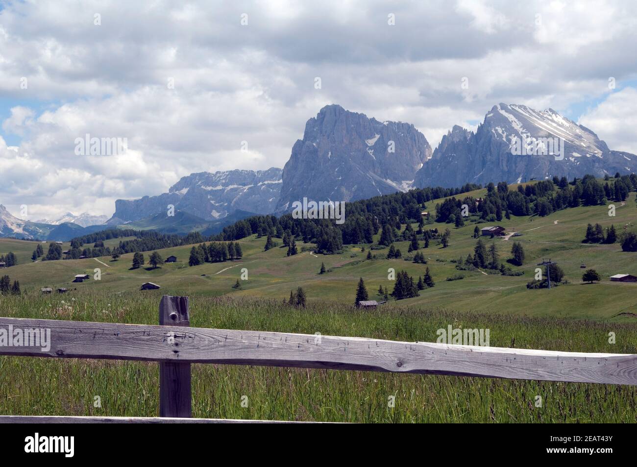 Plattkofels, Langkofel, Seiser, Alm, S Stockfoto