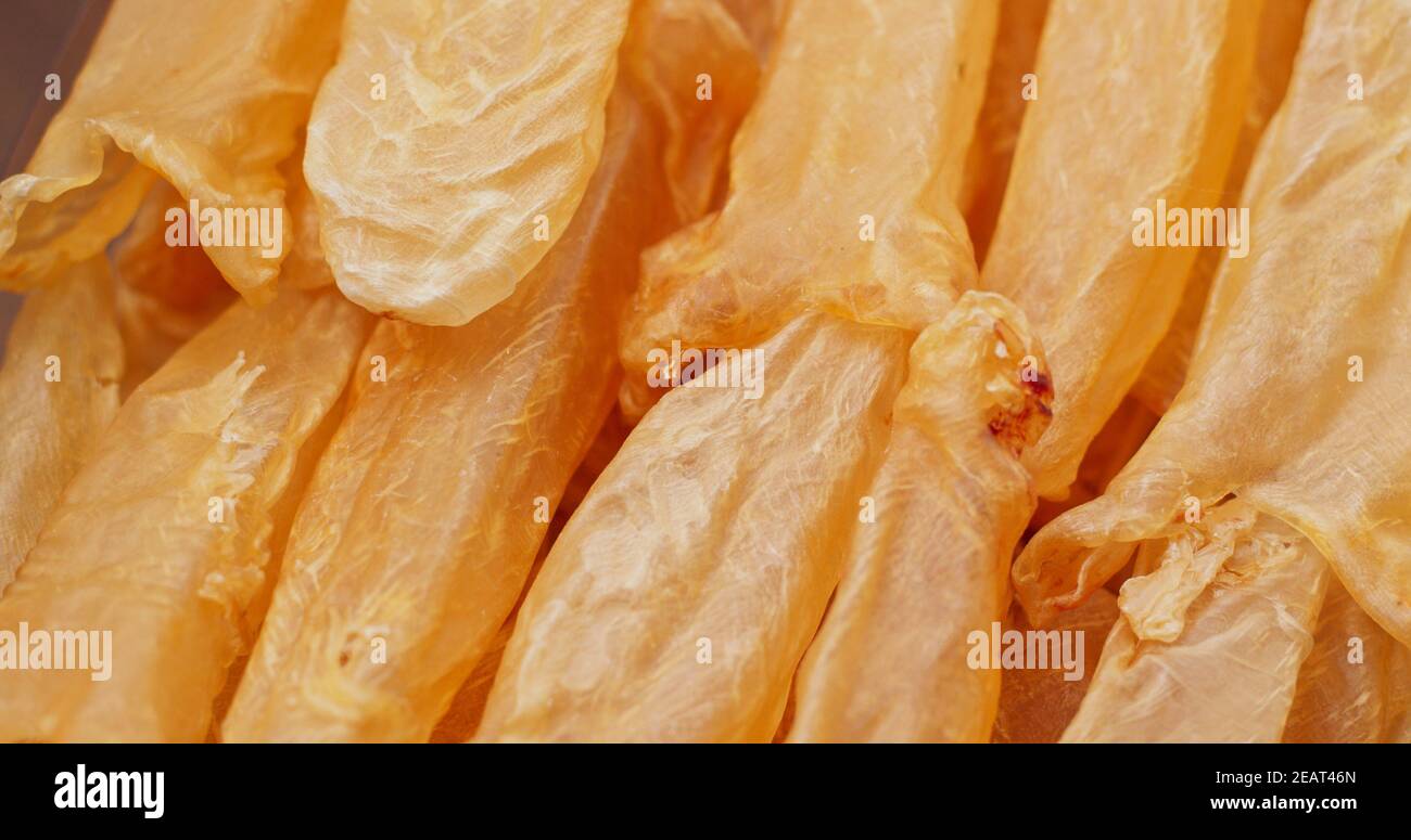 Getrockneter Fisch, der aus nächster Nähe mäh Stockfoto