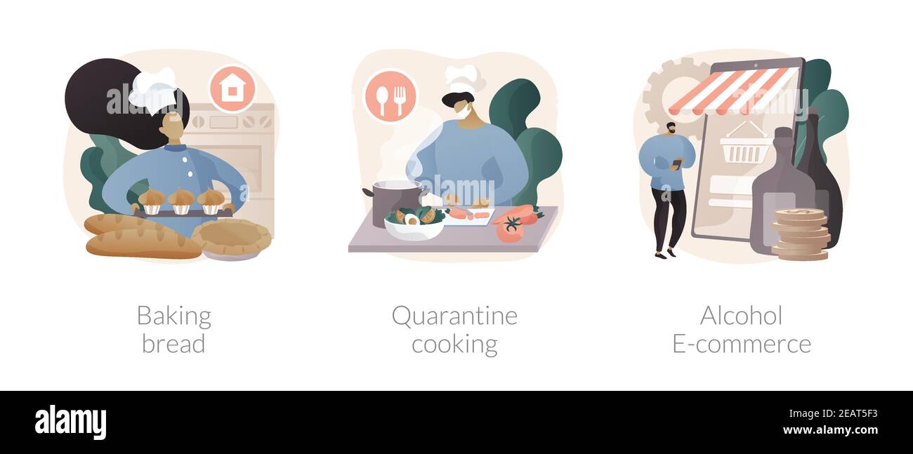 Hausgemachte Speisen und Lieferung abstrakte Konzept Vektor Illustrationen. Stock Vektor