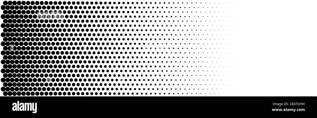 Viele schwarze Punkte auf einem weißen Hintergrund Panorama Stockfoto