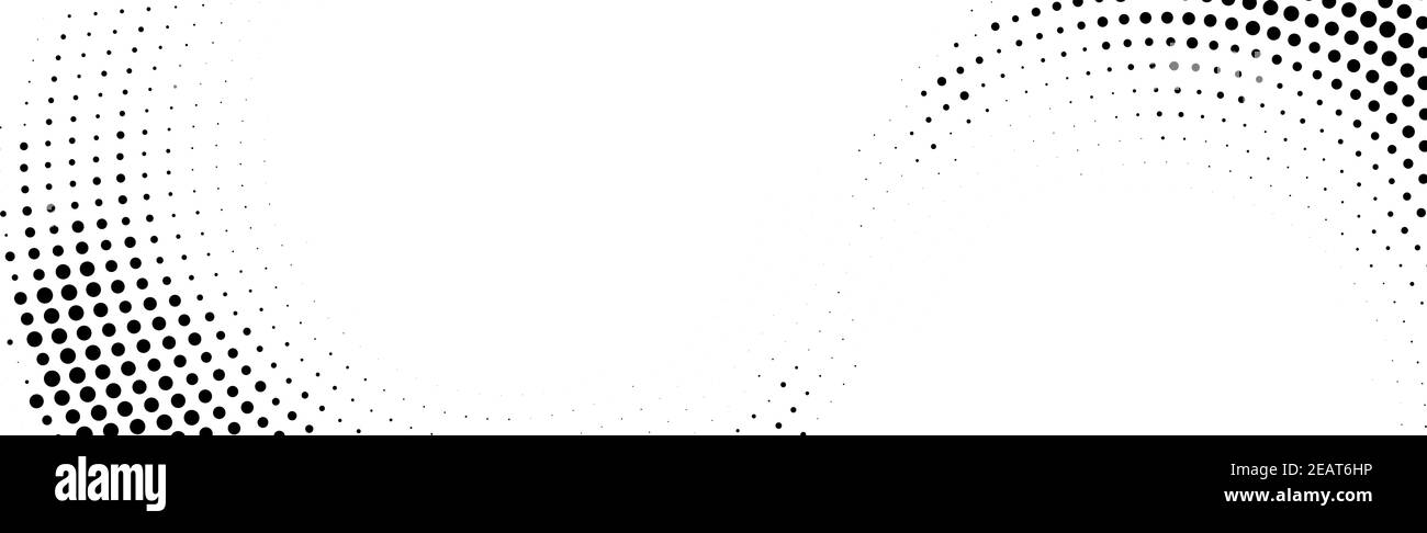 Viele schwarze Punkte auf einem weißen Hintergrund Panorama Stockfoto