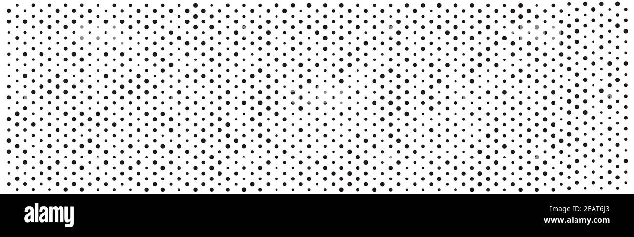 Viele schwarze Punkte auf einem weißen Hintergrund Panorama Stockfoto