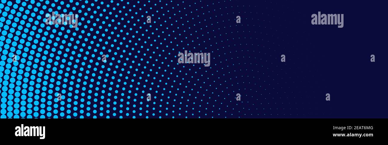 Viele Punkte auf einem blauen Panorama-Hintergrund Stockfoto