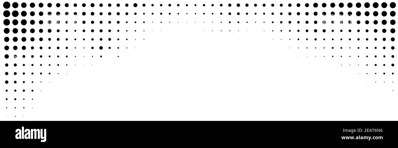 Viele schwarze Punkte auf einem weißen Hintergrund Panorama Stockfoto