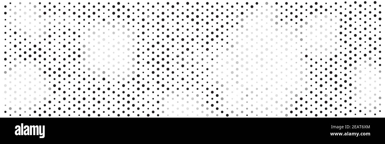 Viele schwarze Punkte auf einem weißen Hintergrund Panorama Stockfoto