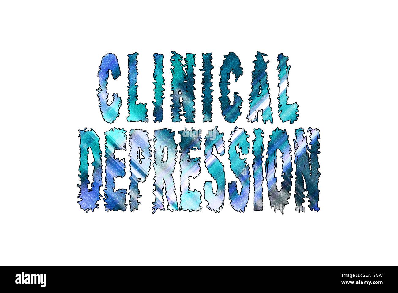Klinische Depression, Banner, Poster und Aufkleber, mit Beschneidungspfad Stockfoto