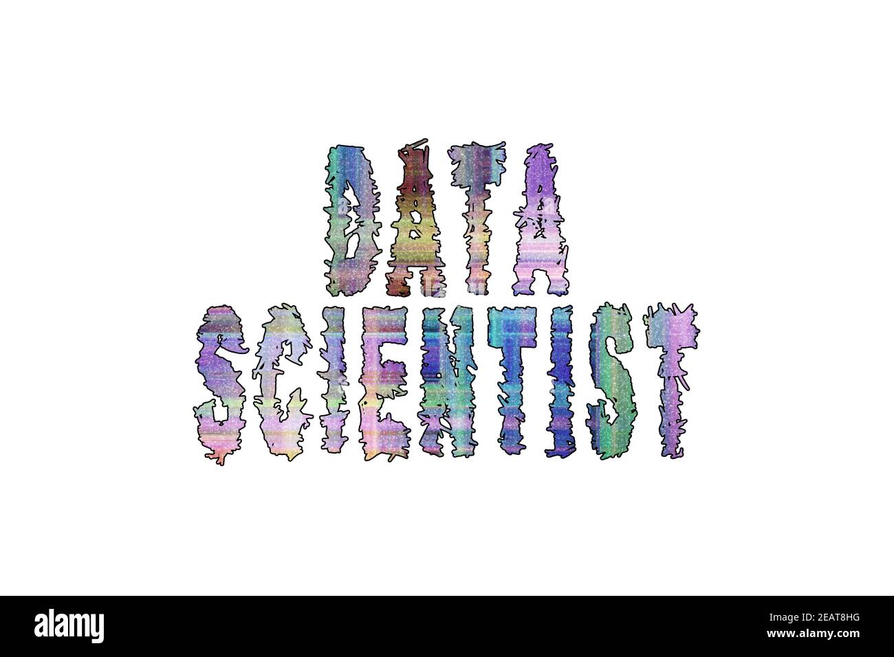 Data Scientist, Banner, Poster und Sticker, mit Beschneidungspfad Stockfoto