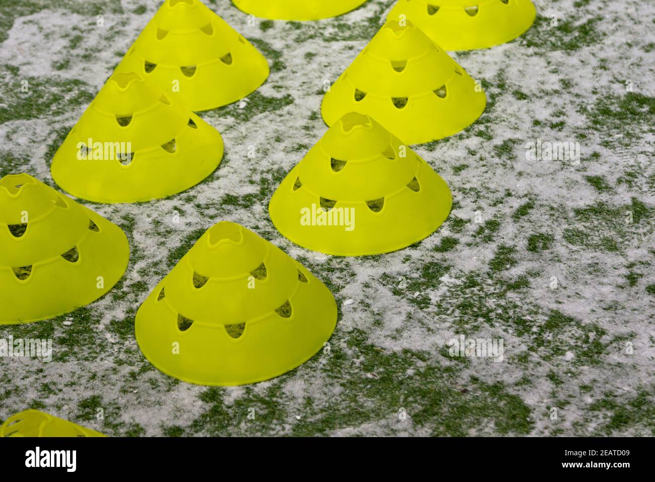 Solihull, West Midlands, 10th. Februar 2021. Das Womes Super League Spiel zwischen Birmingham Rivalen Birmingham City FC und Aston Villa im Solihull Moors Ground in Solihull wurde wegen eines gefrorenen Platzes verschoben. Kredit: Peter Lopeman/Alamy Live Nachrichten Stockfoto