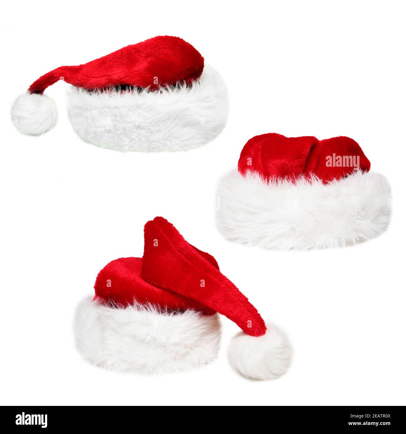 Roter Weihnachtsmann Hut für frohe Weihnachten Stockfoto