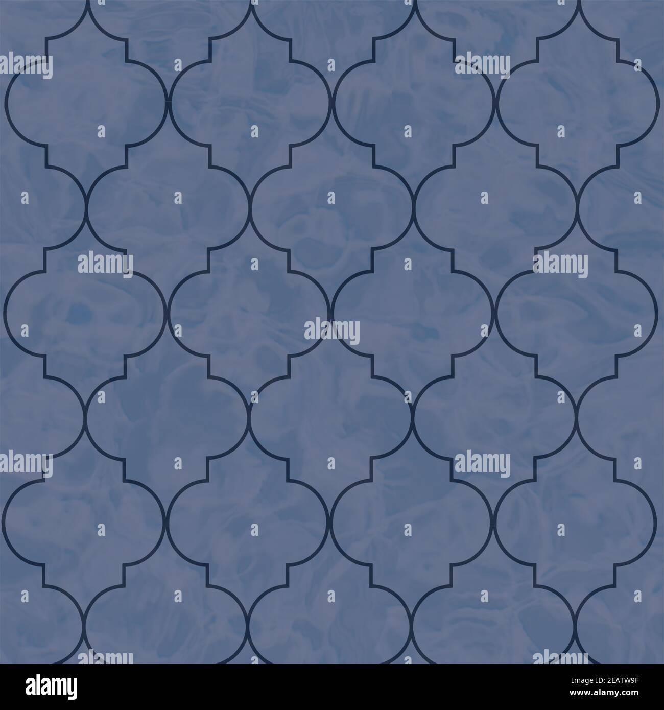 Blaues Spalier-Muster in mittel- und marineblau mit abstrakter Textur in 12x12 für Hintergründe und Designelemente. Stockfoto