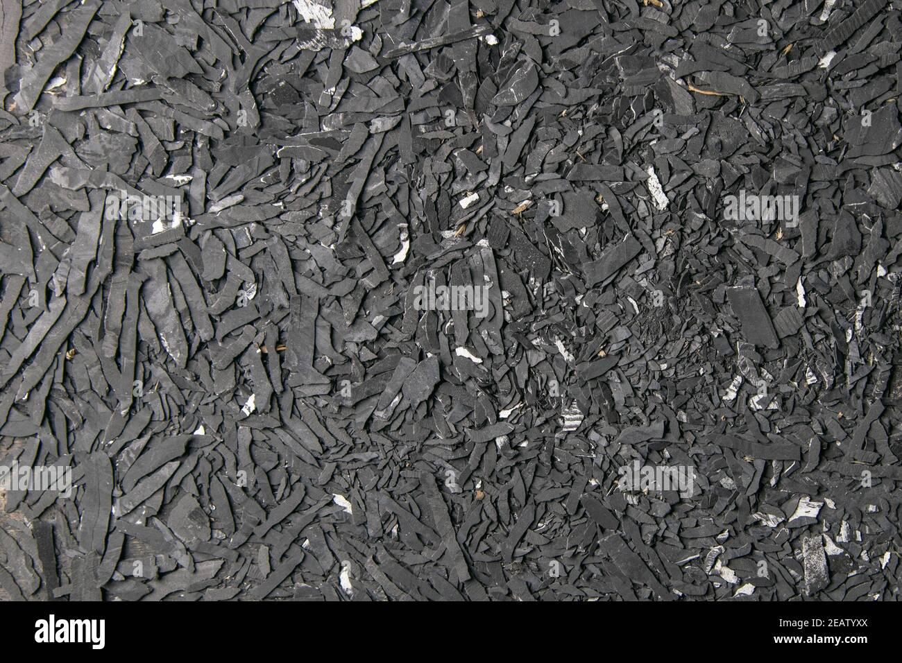 Black Charcoal Textur abstrakte Fläche Hintergrund. Ansicht von oben Stockfoto