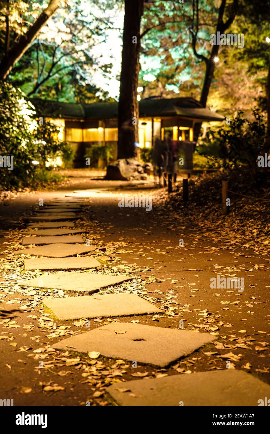 Alte Häuser Japan der Nacht Stockfoto