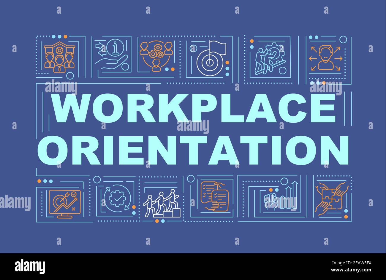 Workplace Orientation marine Wort Konzepte Banner Stock Vektor