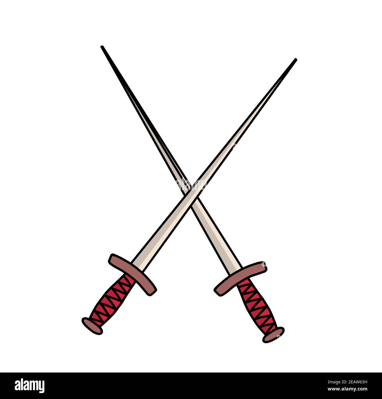 GEKREUZTE SPAGS. Isolieren auf weißem Hintergrund. Abbildung Stockfoto