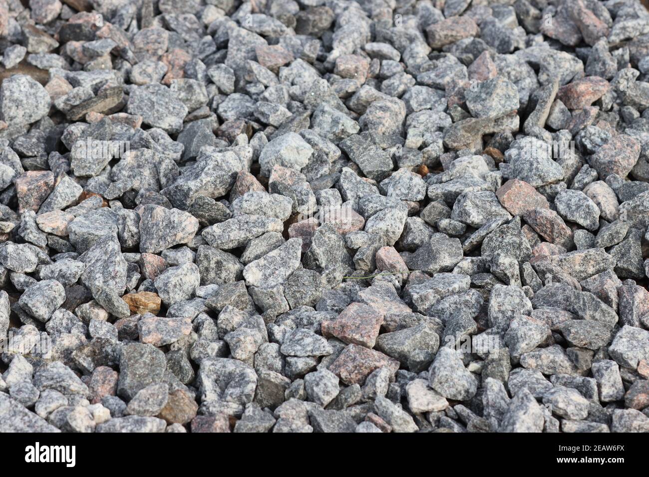 Zerkleinerter Stein, abgebrochener Stein. Stockfoto