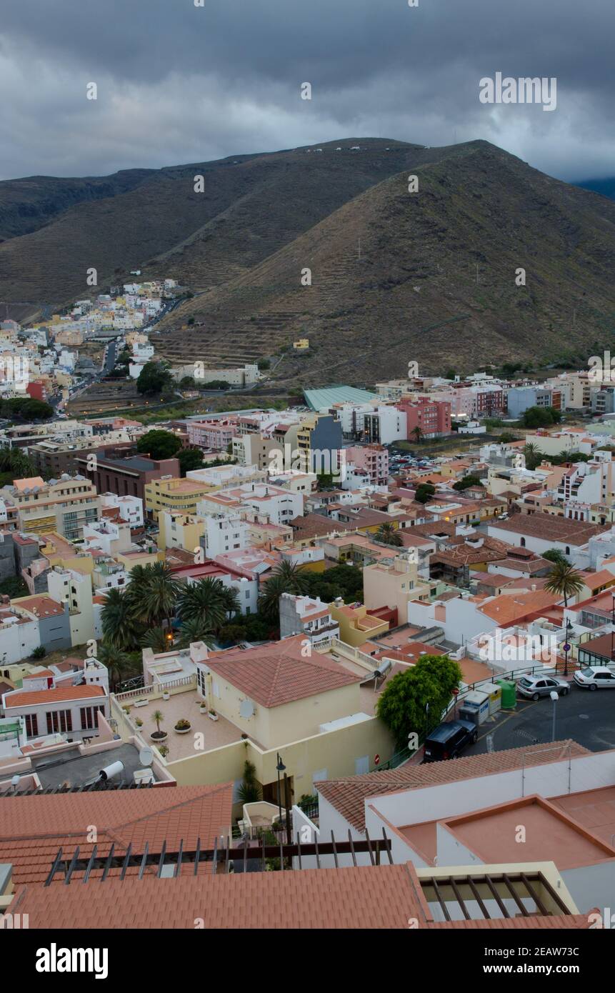 Stadt San Sebastian de La Gomera. Stockfoto