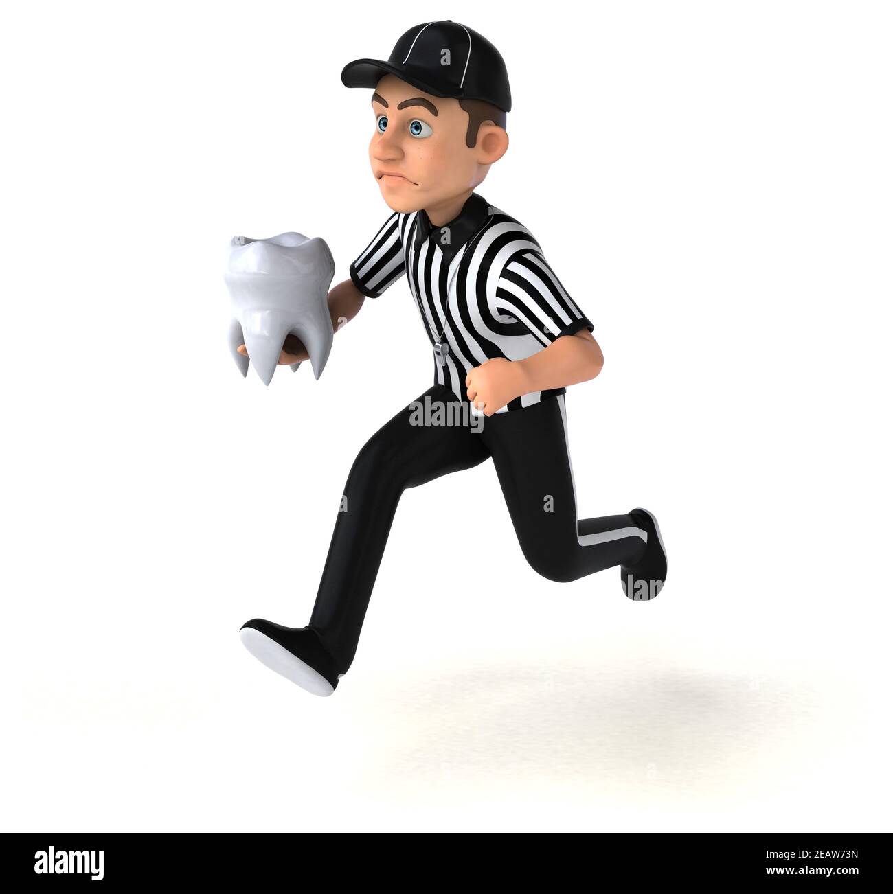 Lustige 3D-Illustration eines amerikanischen Schiedsrichters Stockfoto