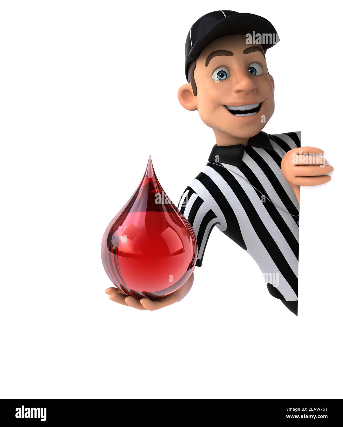 Lustige 3D-Illustration eines amerikanischen Schiedsrichters Stockfoto