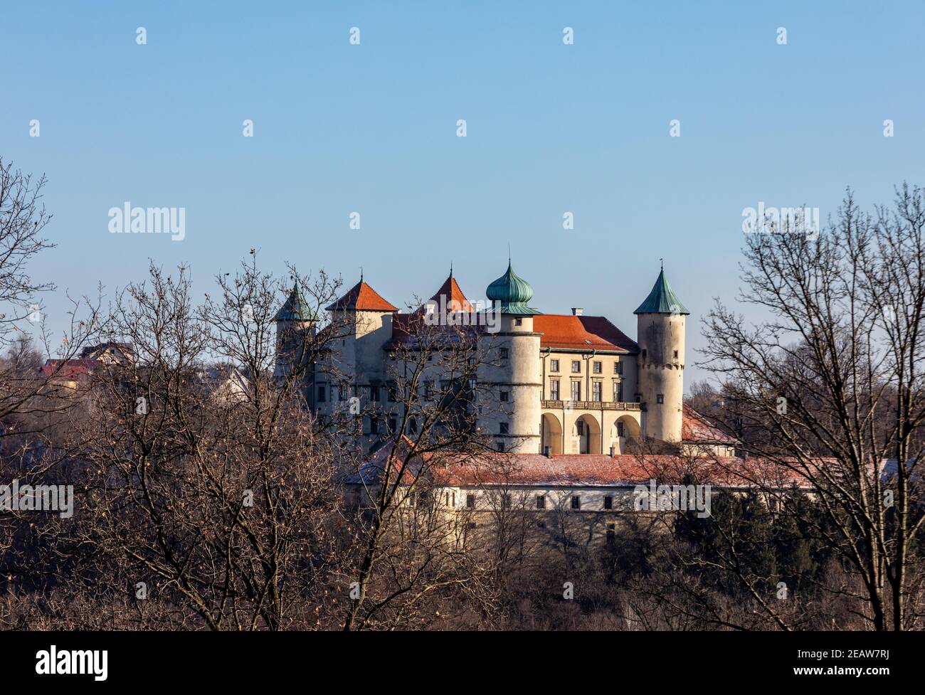 Alte mittelalterliche Burg in Nowy Wisnicz. Polen Stockfoto