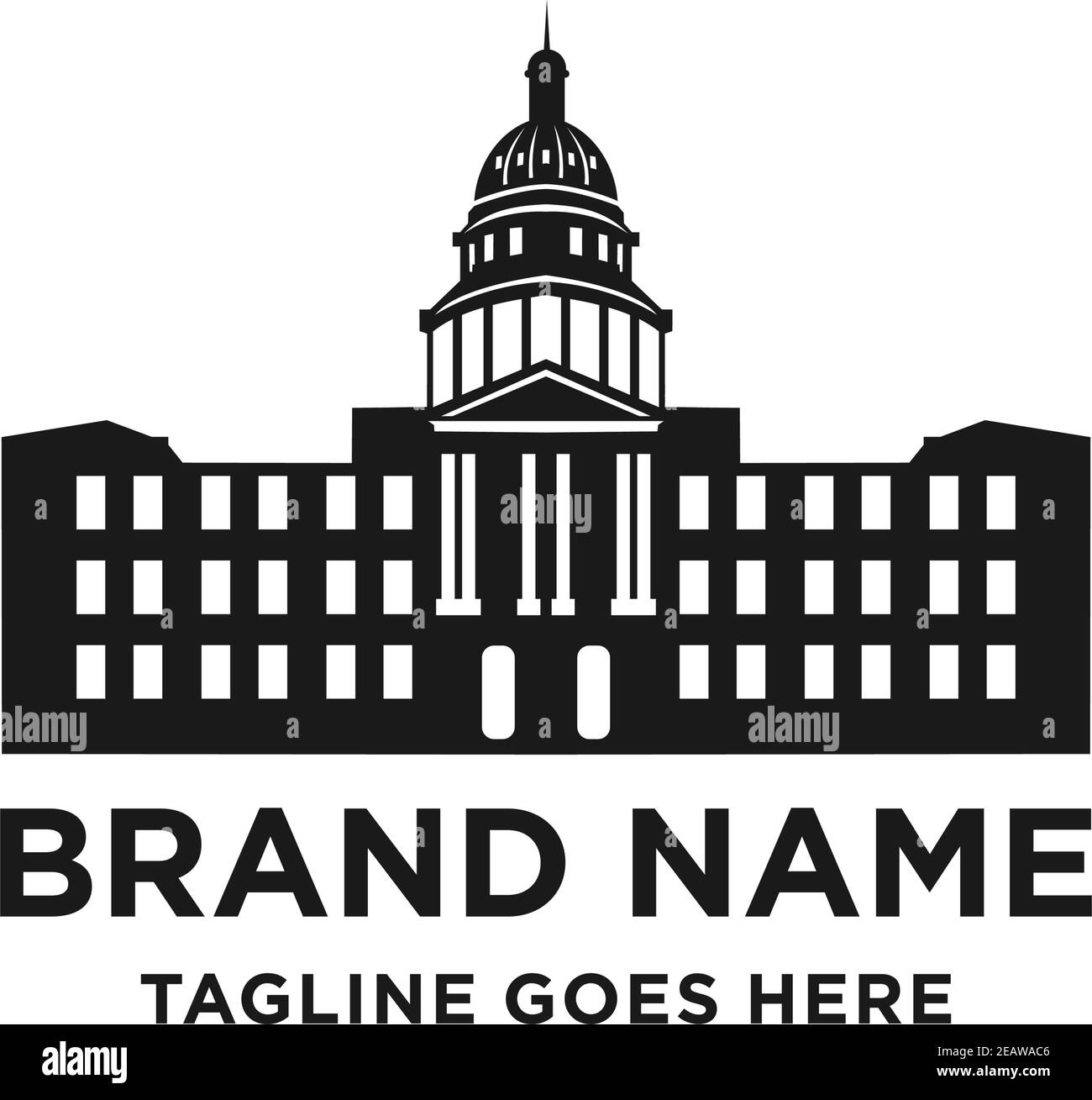 Silhouette Schule Gebäude Ihr Unternehmen Stock Vektor