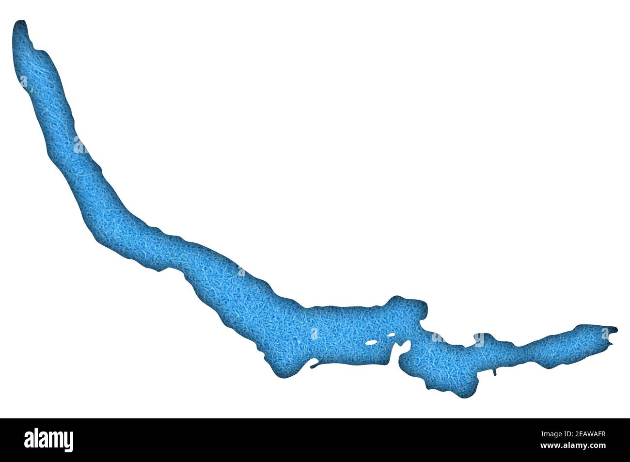 Karte See ZÃ¼rich auf blauem Filz Stockfoto