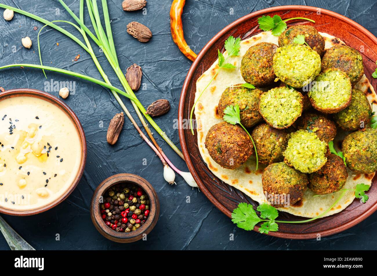 Falafel Bälle, vegetarisches Gericht Stockfoto